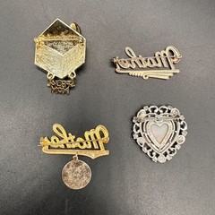 Vintage Brooch Pins Lot of Four Mother Mom Heart Floral Love Gift Retro Jewelry