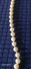 Vtg Cultured Natural Ivory Pearl Individualy Knotted Opera Lenth Pearl Necklace