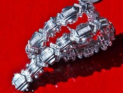 14k white gold 9.25″ bracelet 5.50ct natural invisible set diamond 41.4gr C-66