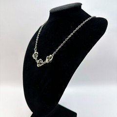 Y2K Pewter Floral Rose Charm Boho Chic Romance Witch Nature Goth Necklace Prom