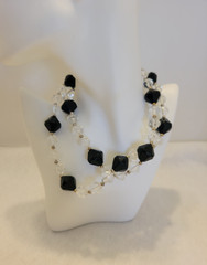 Beaded Necklace Lot of 3 Glass Plastic Faceted Crystal Art Deco Fashion Jewelry
