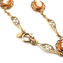 7” Vintage AMCO 1/20 14k Gold Filled Cameo Bracelet 6.3g