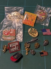 2003-2008 Vintage Lot of 15 Costume Brooch PINS 3 New in Package CA Fair Flag RR