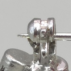 Large Dome Unsigned Star Prong Set Glass Rhinestone Brooch Silver Grey Tone 2″