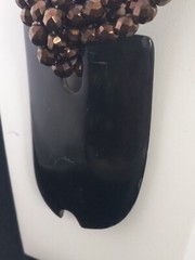 RARE Anthony Alexander Runway Couture Bronzetone MASSIVE Black Lucite Necklace