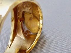 70’S NEW OLD STOCK 10K YELLOW GOLD FILLED SIMULATED BLUE SAPPHIRE RING SIZE 10