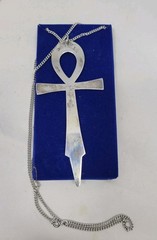 RARE Vintage International Sterling Co. ANKH 5 ” Necklace Ornament Original Box