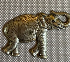 Vintage Brass Elephant Stampings 1.75” High Relief Safari Animal Jewelry Finding