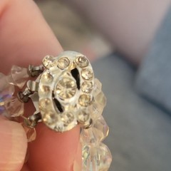 Vintage Aurora Borealis 3 Strand Rhinestone clasp Bracelet