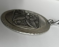 VTG Large Floral Medallion Pendant Chunky Chain Necklace Statement England 110g