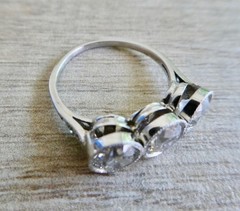 1920’s Antique Deco Old European Cut Diamond Platinum Bezel Milgrain Ring