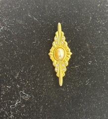 Vintage-Gold Tone Rhinestone & Faux Pearl Brooch/Pin