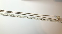 Vintage Goldtone Clear Rhinestones Large Sliding BALL Pendant on 36” Chain