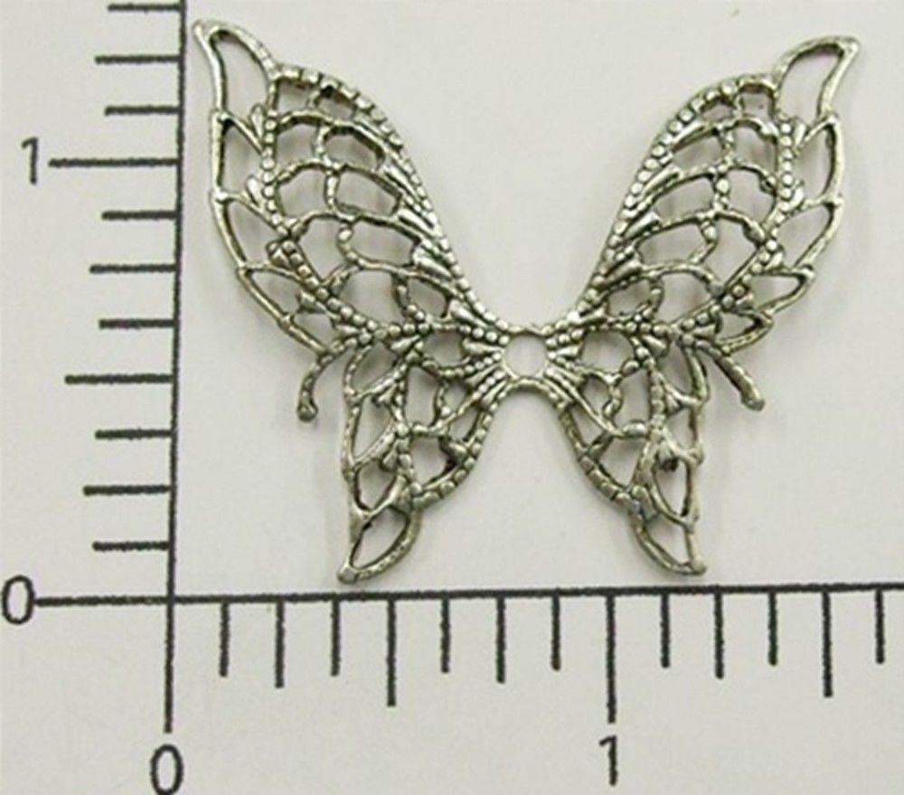 35204 Matte Silver Oxidized Filigree Butterfly Jewelry Finding