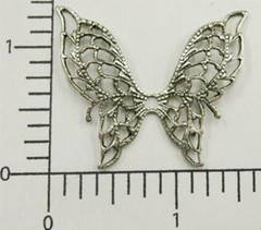35204 Matte Silver Oxidized Filigree Butterfly Jewelry Finding