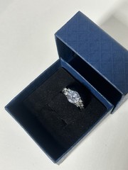 Vintage Cubic Zirconia Ring Silver Plated Womens Size 7