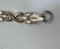 Vintage 925 Sterling Italy Link X Bracelet 7 Inches