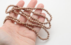 Vintage Beige Crazy Lace Agate 4.5mm Natural Stone Layer Necklace 35 In