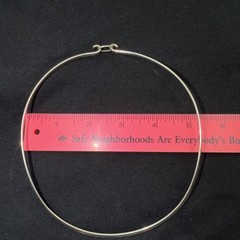 Vintage 925 Sterling Silver 26g Collar Choker Necklace Neck Ring Solid w/S-Hook