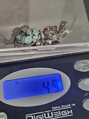 Vintage Marcasite & Turquoise 925 Cat Pendant