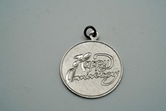 Vintage Sterling Silver Happy Anniversary Charm 2.7cm JB39