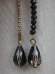 2- ANTIQUE ART DECO GLASS BEADED NECKLACE 46 INCHES LONG FLAPPER BOHO CHIC