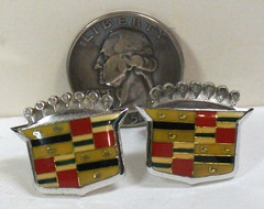 Retro Cadillac Car Emblem Cufflinks Crest Sterling Silver General Motors Vtg