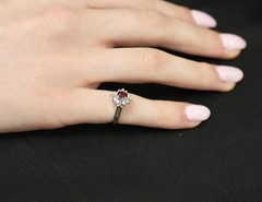Fine 0.37ct Natural Ruby & 0.24ct Diamond Platinum Cross Cluster Ring Size 3
