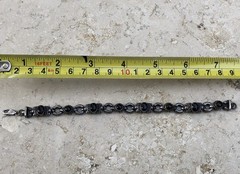 🖤✨AUTHENTIC VINTAGE STERLING SILVER BLACK ONYX LINK ESTATE JEWELRY BRACELET ✨🖤