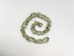 Prehnite Beaded Chip Long Stranded Vintage Green Necklace – 36″