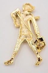 AJC Vintage Boss Lady Pin Brooch Bringing Home Bacon Woman VIP Signed NOS BinA3