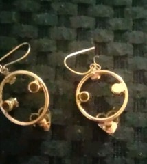 Vintage Round Wired Closer Heart Shape Simulated Blue Turquoise Earrings