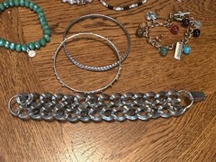 Vintage to Modern Lot 10 Bracelets Beaded Charm Bangles Cuff Chain Faux Pearls