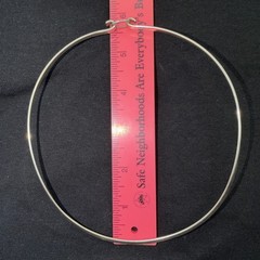 Vintage 925 Sterling Silver 26g Collar Choker Necklace Neck Ring Solid w/S-Hook