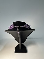Amethyst Necklace 18″ Multi Strand Polished Stones Beaded Aquarius Purple