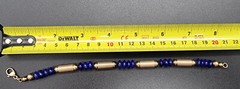 VINTAGE LAPIS LAZULI AND GILT STERLING SILVER SET NECKLACE AND BRACELET HM JMS