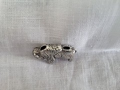 Vintage Sterling Silver Native American Buffalo Bison Pendant RARE