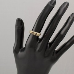 Vintage Sterling Silver Triple Heart Ring Size 7 Bar Signet Style