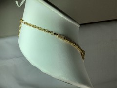1960 Necklace Choker Collar Textured Gold Tone Leaf Thistle NN32