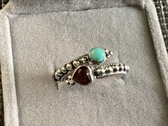 Vintage Sterling Silver Double Stone Ring Size 5