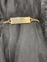 Vintage ID Bracelet Engraved “Isabelle” Gold Tone 6.5” Plz Read