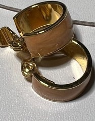 Monet Enamel Small Orange Pink Gold Hoop Clip On Earrings in Perfect Condition