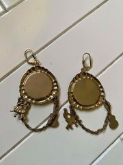 Vintage Jewelltech Watch Dangle Earrings | Music & Guitar Charm Retro Jewelry