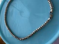18” FAS Vintage Sterling Silver 925 Round Snake Mesh Chain Necklace Unique 16g
