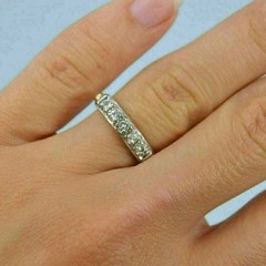 2Ct Antique Art Deco Round Lab-Created Diamond Band Ring 14K Yellow Gold Finish