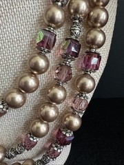 VTG 1950s Japan Triple Strand Faux Pearl and Crystal Necklace – Yasha