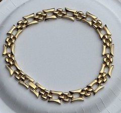 Vintage Erwin Pearl Designer Gold Tone Necklace Signed