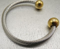 Vintage Gold & Silver Tone Cuff Bracelet Steam Punk Expandable Boho Jewelry