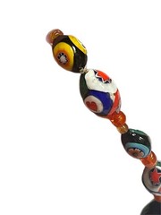 Vintage Venetian Millefiori Glass Bead Necklace – Multicolor 10”L Avantgarde