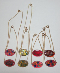 Vintage 1970/80’s “Jules Perrier” Artist Enamel Necklace/Bracelet lot of 8